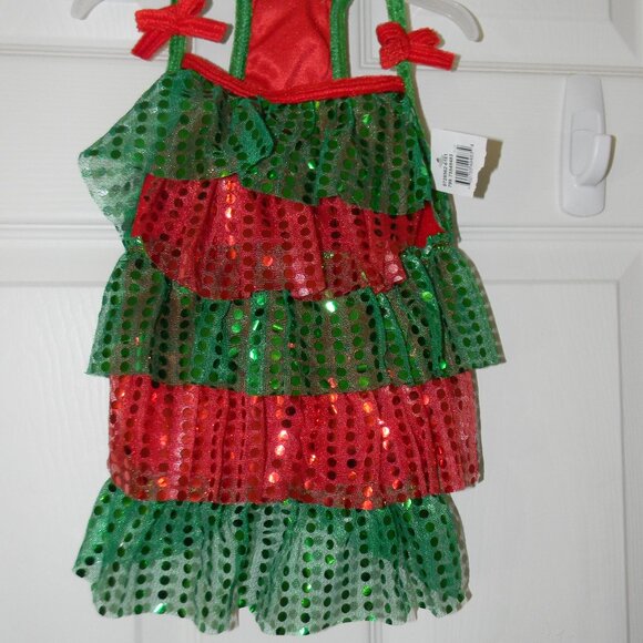 Pet Spirit Other - Pet Spirit Green Red Sequined Christmas Dog Apparel Tutu Sz M NWOT